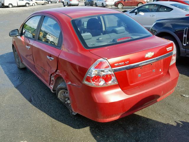 KL1TG56E19B352666 - 2009 CHEVROLET AVEO LT RED photo 3