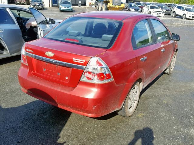 KL1TG56E19B352666 - 2009 CHEVROLET AVEO LT RED photo 4