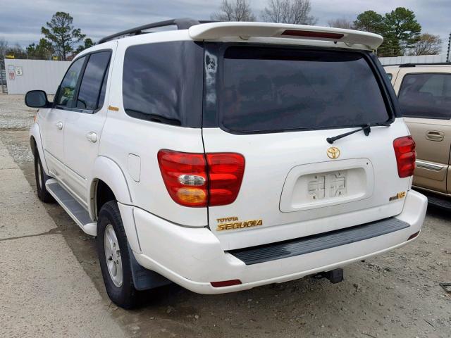 5TDZT38A32S090919 - 2002 TOYOTA SEQUOIA LI WHITE photo 3