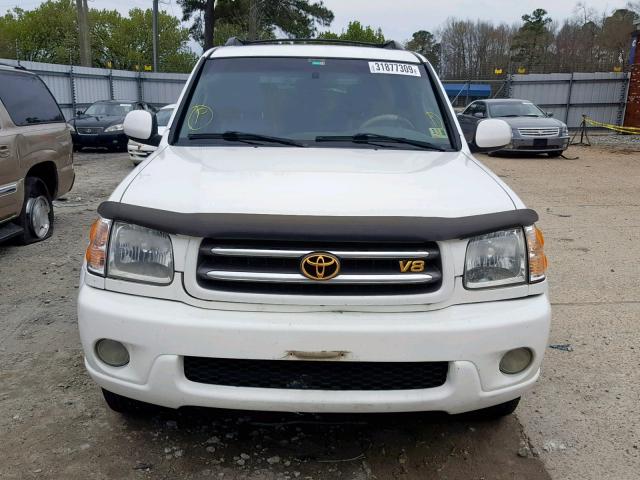 5TDZT38A32S090919 - 2002 TOYOTA SEQUOIA LI WHITE photo 9