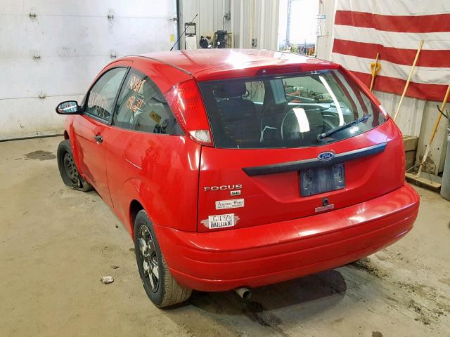 1FAFP31N07W255990 - 2007 FORD FOCUS ZX3 RED photo 3