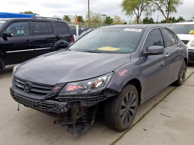 1HGCR3F89EA021434 - 2014 HONDA ACCORD EXL GRAY photo 2