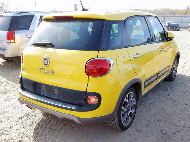 ZFBCFADH6EZ016937 - 2014 FIAT 500L TREKK YELLOW photo 4