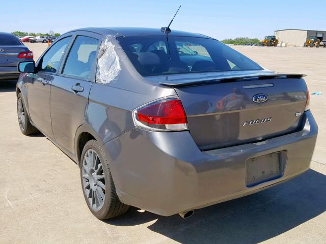 1FAHP3GN8BW184790 - 2011 FORD FOCUS SES GRAY photo 3