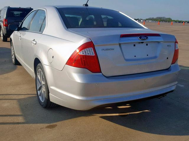 3FAHP0JA8CR394167 - 2012 FORD FUSION SEL SILVER photo 3