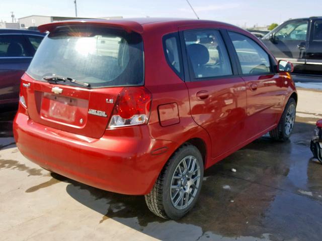 KL1TD66668B256439 - 2008 CHEVROLET AVEO BASE Марун фото 4