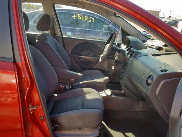 KL1TD66668B256439 - 2008 CHEVROLET AVEO BASE Марун фото 5