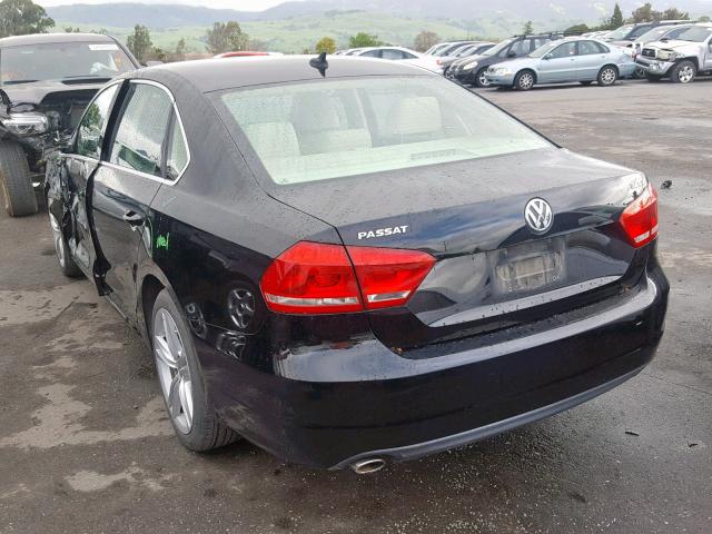 1VWBM7A33CC058876 - 2012 VOLKSWAGEN PASSAT SE BLACK photo 3