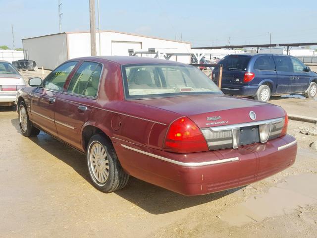 2MEHM75V16X619414 - 2006 MERCURY GRAND MARQ MAROON photo 3