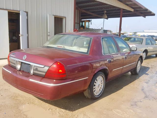 2MEHM75V16X619414 - 2006 MERCURY GRAND MARQ MAROON photo 4