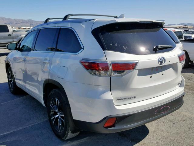 5TDKKRFH7GS504380 - 2016 TOYOTA HIGHLANDER WHITE photo 3