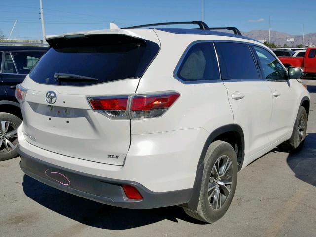 5TDKKRFH7GS504380 - 2016 TOYOTA HIGHLANDER WHITE photo 4