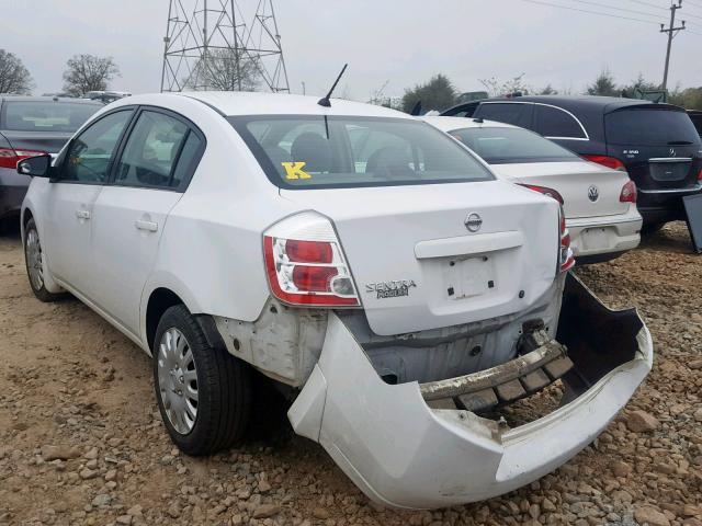 3N1AB61E38L696544 - 2008 NISSAN SENTRA 2.0 WHITE photo 3