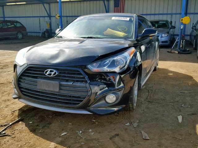 KMHTC6AE4DU168039 - 2013 HYUNDAI VELOSTER T BLACK photo 2