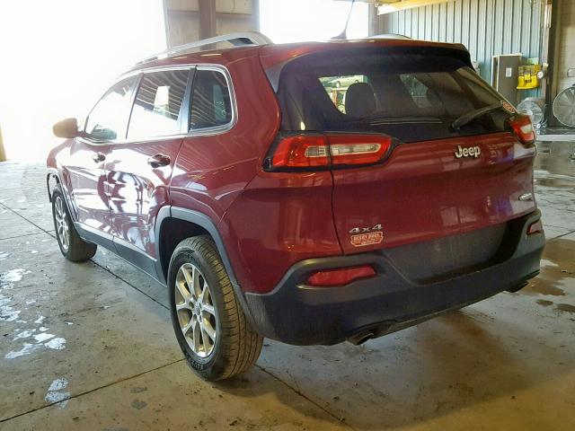 1C4PJMCS4EW198327 - 2014 JEEP CHEROKEE L MAROON photo 3