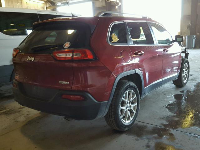 1C4PJMCS4EW198327 - 2014 JEEP CHEROKEE L MAROON photo 4