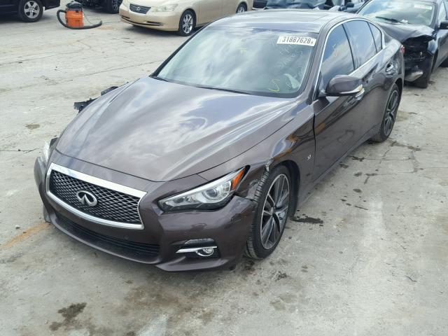 JN1BV7AP6EM672808 - 2014 INFINITI Q50 BASE BROWN photo 2