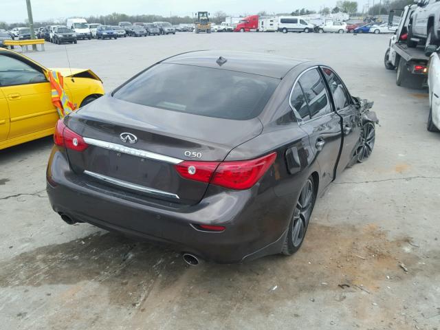 JN1BV7AP6EM672808 - 2014 INFINITI Q50 BASE BROWN photo 4