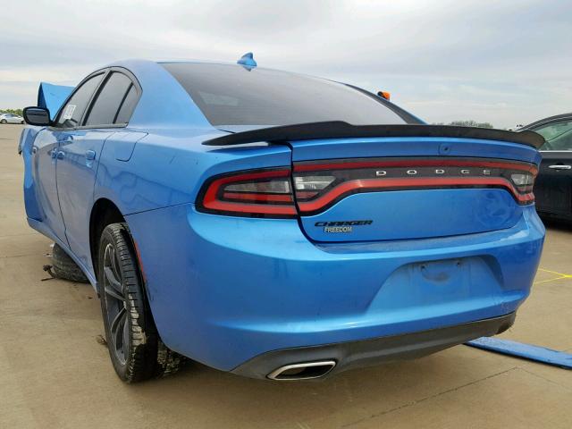 2C3CDXHG2GH187750 - 2016 DODGE CHARGER SX BLUE photo 3