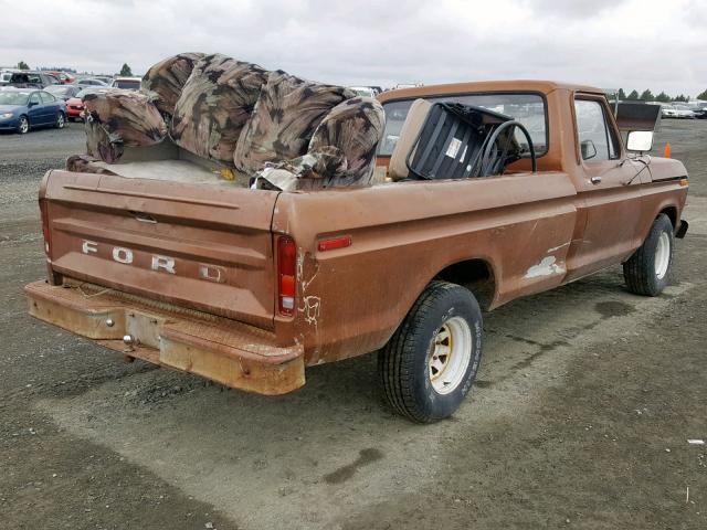 F10ARR40419 - 1973 FORD F100 BROWN photo 4