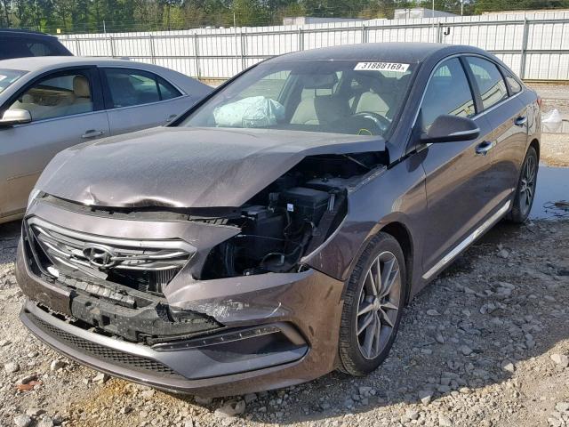 5NPE34AB1FH231568 - 2015 HYUNDAI SONATA SPO BROWN photo 2