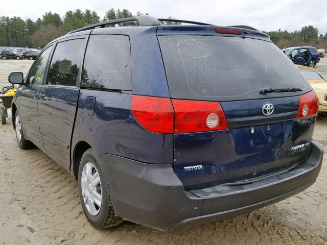 5TDZK23C57S086142 - 2007 TOYOTA SIENNA CE BLUE photo 3