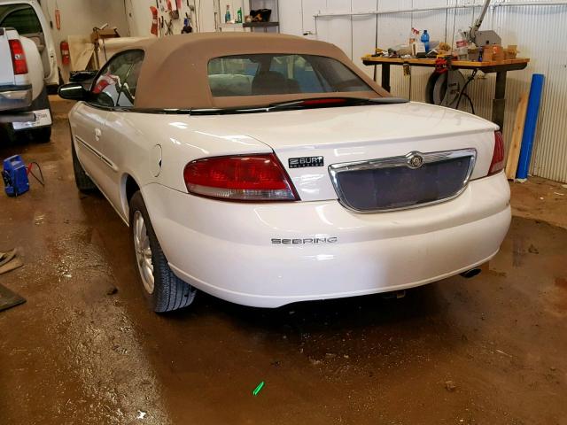 1C3EL55U01N617560 - 2001 CHRYSLER SEBRING LX WHITE photo 3