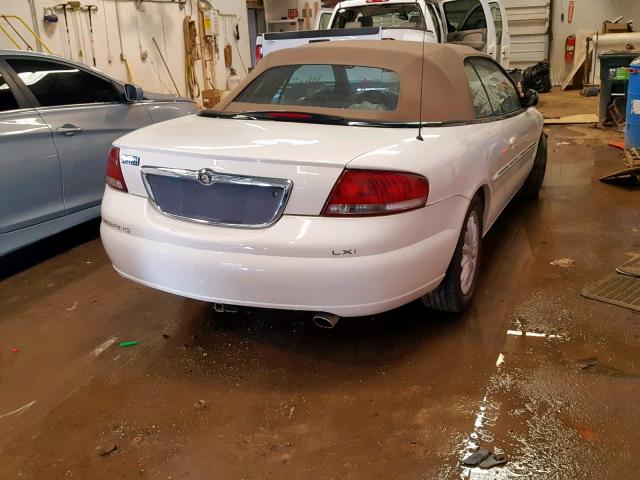 1C3EL55U01N617560 - 2001 CHRYSLER SEBRING LX WHITE photo 4