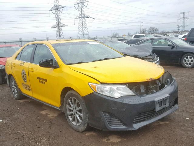 4T1BD1FK9CU055728 - 2012 TOYOTA CAMRY HYBR YELLOW photo 1