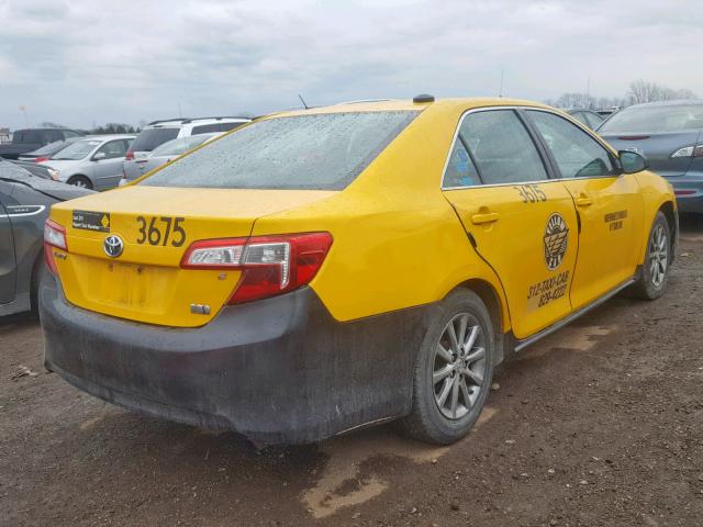 4T1BD1FK9CU055728 - 2012 TOYOTA CAMRY HYBR YELLOW photo 4