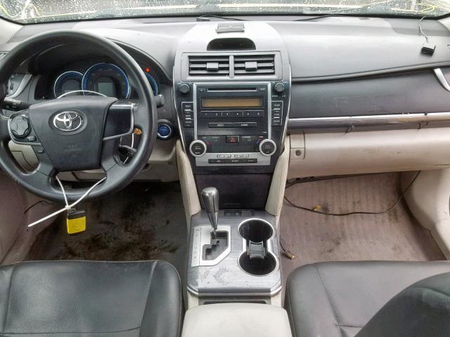 4T1BD1FK9CU055728 - 2012 TOYOTA CAMRY HYBR YELLOW photo 9