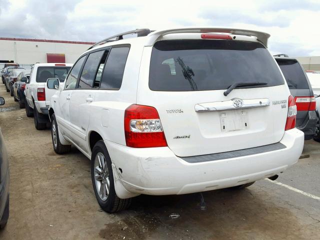 JTEEW21A260021542 - 2006 TOYOTA HIGHLANDER WHITE photo 3