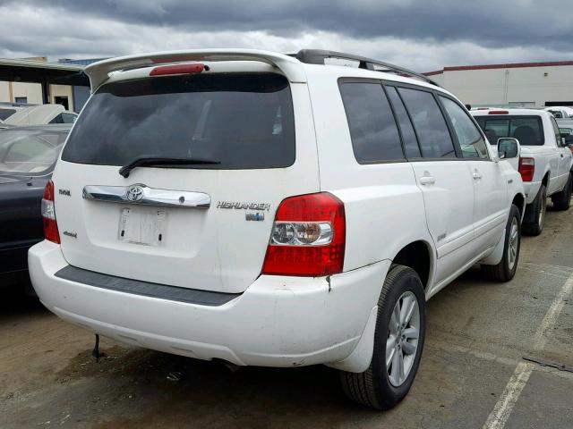 JTEEW21A260021542 - 2006 TOYOTA HIGHLANDER WHITE photo 4