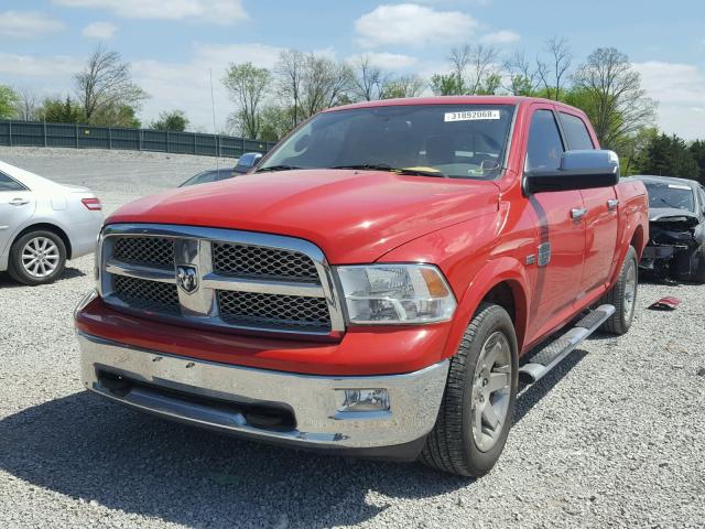 1C6RD7PT0CS277865 - 2012 DODGE RAM 1500 L RED photo 2