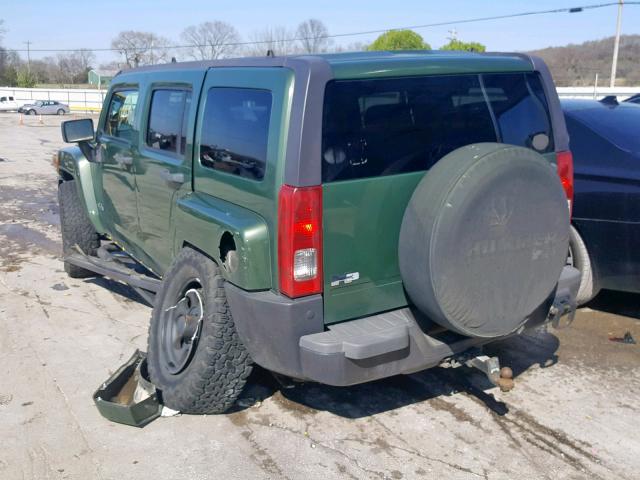 5GTDN136768119028 - 2006 HUMMER H3 GREEN photo 3