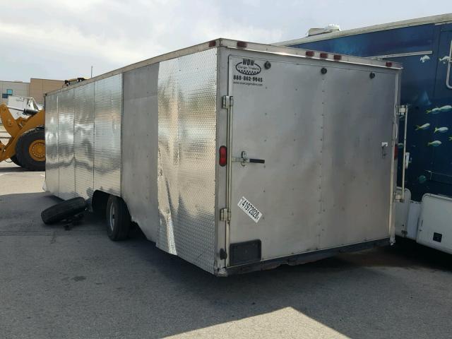 53NBE2428F1032252 - 2015 CARGO TRAILER SILVER photo 3