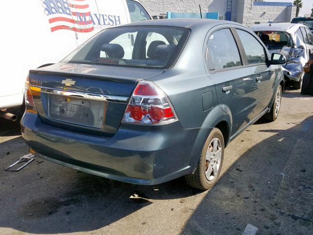 KL1TD5DE2AB136566 - 2010 CHEVROLET AVEO LS GREEN photo 4