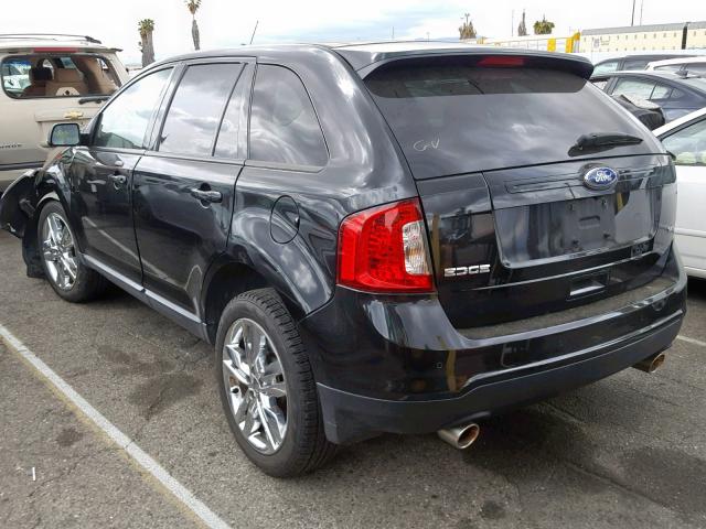 2FMDK3JCXCBA82159 - 2012 FORD EDGE SEL BLACK photo 3