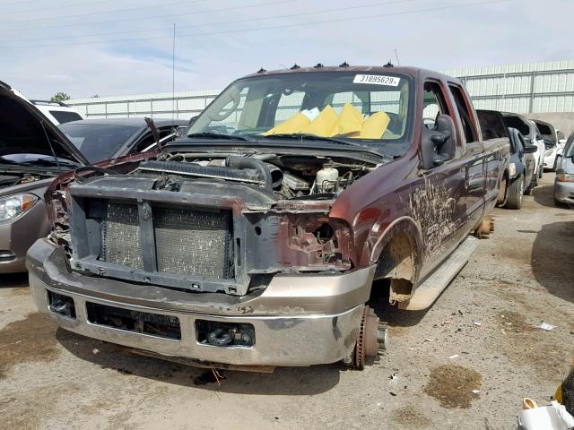 1FTWW31P76ED45298 - 2006 FORD F350 SRW S BURGUNDY photo 2