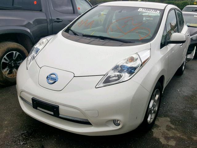 1N4AZ0CP6EC333821 - 2014 NISSAN LEAF S WHITE photo 2