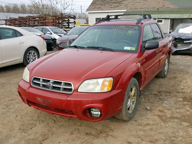 4S4BT62C957100876 - 2005 SUBARU BAJA SPORT RED photo 2