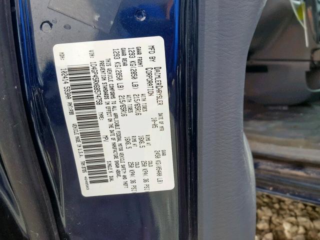 1D4GP45RX6B574758 - 2006 DODGE CARAVAN SX BLUE photo 10