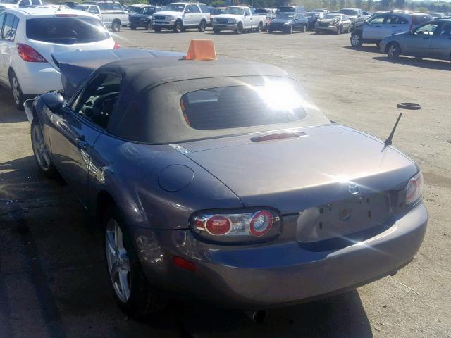 JM1NC25F880156076 - 2008 MAZDA MX-5 MIATA CHARCOAL photo 3