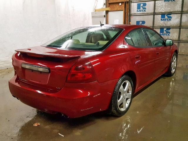 2G2WC58C781101828 - 2008 PONTIAC GRAND PRIX RED photo 4