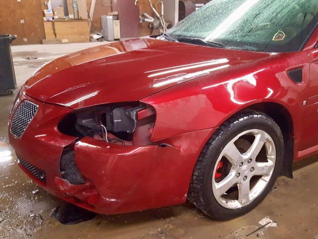 2G2WC58C781101828 - 2008 PONTIAC GRAND PRIX RED photo 9