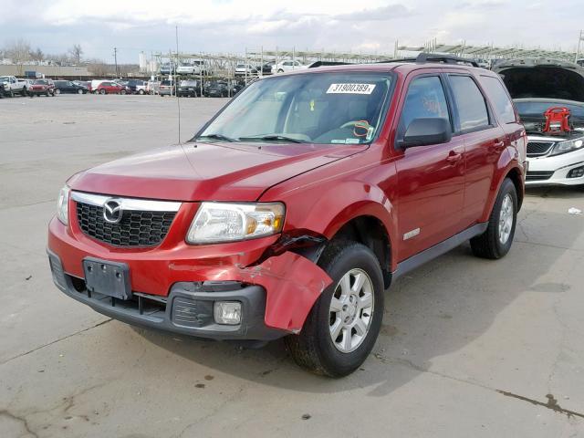 4F2CZ96108KM13639 - 2008 MAZDA TRIBUTE S RED photo 2