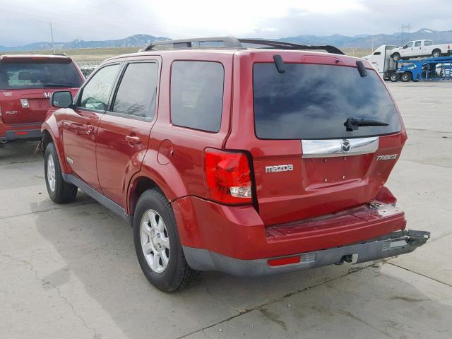 4F2CZ96108KM13639 - 2008 MAZDA TRIBUTE S RED photo 3