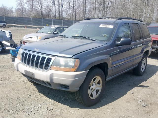 1J4GW48S01C714621 - 2001 JEEP GRAND CHER BLUE photo 2