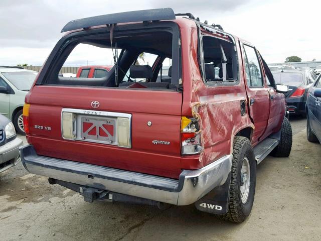 JT3VN39W7N8034966 - 1992 TOYOTA 4RUNNER VN RED photo 4