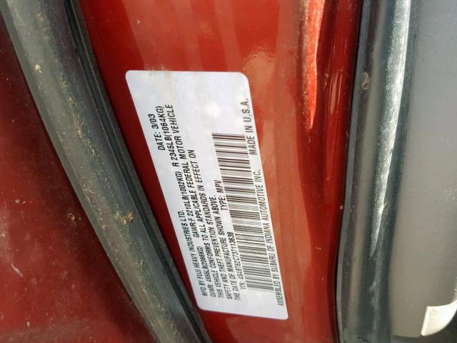 4S4BT62C737113638 - 2003 SUBARU BAJA SPORT TWO TONE photo 10